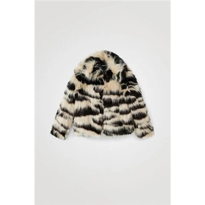 Chaqueta corta peluche animal print