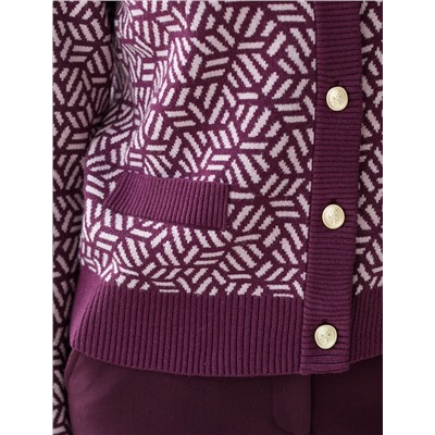 Жакет жаккардовой вязки с кашемиром