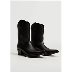Botín piel cowboy -  Mujer | MANGO OUTLET Melilla