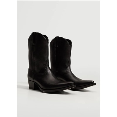 Botín piel cowboy -  Mujer | MANGO OUTLET Melilla