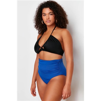 Lacivert Yüksek Bel Korseli Büzgü Detaylı Toparlayıcı Büyük Beden Bikini Altı TBBSS23CR00001