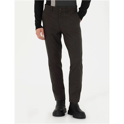 Kahverengi Slim Fit Kanvas Pantolon