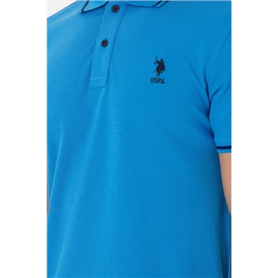 Erkek Slim Fit Polo Yaka Saks Basic Tişört