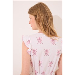 Camisón corto "maternity" blanco estampado floral