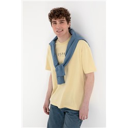 Erkek Oversize Fit Bisiklet Yaka Açık Haki Tişört