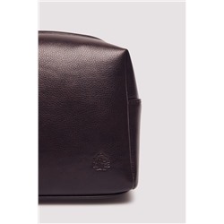 Neceser casual efecto piel marrón