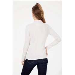 Kadın Ekru Basic Sweatshirt