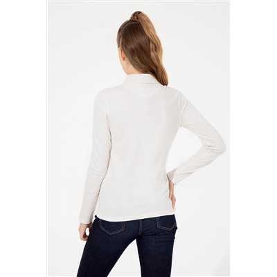 Kadın Ekru Basic Sweatshirt