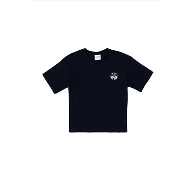 Erkek Çocuk Lacivert Comfort Basic Bisiklet Yaka Tişört