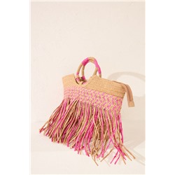Bolso capazo rosa rafia