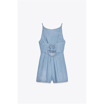 TRF DENIM SHORT JUMPSUIT