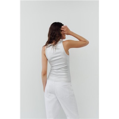 RIBBED METALLIC T-SHIRT