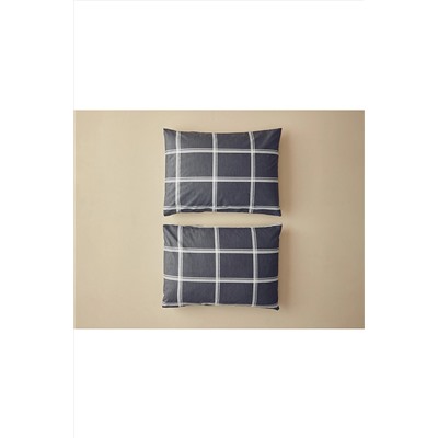 English Home Glen Check Kolay Ütülenir 2'li Yastık Kılıfı 50x70 Cm Antrasit 10040321