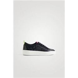Sneakers piel sintética camuflaje glitter