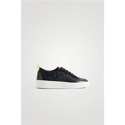 Sneakers piel sintética camuflaje glitter