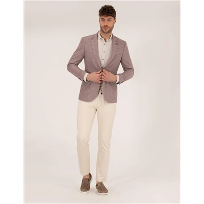 Gül Kurusu Keten Karışımlı Blazer Ceket