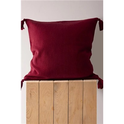 Virlet %100 Pamuk Kırlent Kılıfı - Kırmızı - 45x45 cm