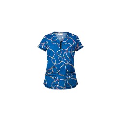 UA Life Saver Royal Print Scrub Top