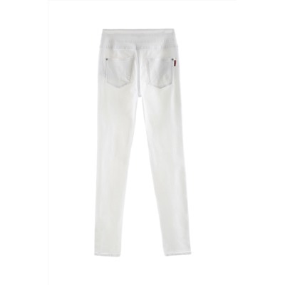 Vaquero skinny fit de tiro alto Blanco