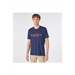 Nautica Erkek Lacivert Kısa Kollu Standart Fıt T-shırt VE37306T