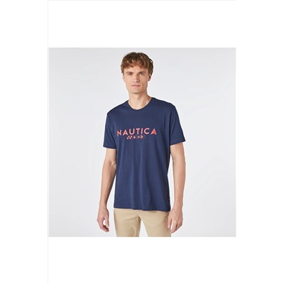 Nautica Erkek Lacivert Kısa Kollu Standart Fıt T-shırt VE37306T