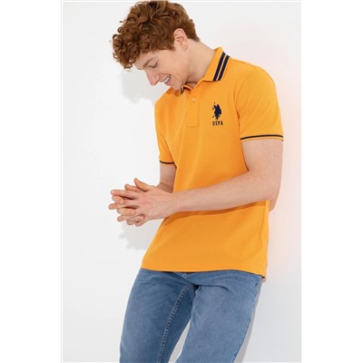 Erkek Koyu Sarı Polo Yaka Basic Tişört