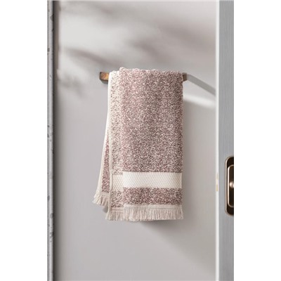Brest İpliği Boyalı Yüz Havlusu - Pudra - 50x85 cm - Natural Koleksiyon