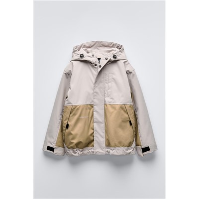 COLOUR BLOCK WATER-REPELLENT RAINCOAT