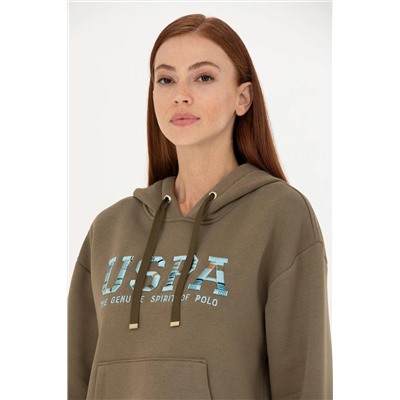Kadın Haki Sweatshirt