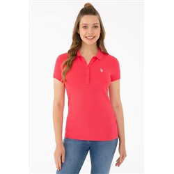 Kadın Kırmızı Basic Polo Yaka Tişört
