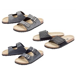 LIVERGY® Pantolette Herren, anatomisch geformtes Fußbett, mit Leder und Textil цвет серый, размер 45