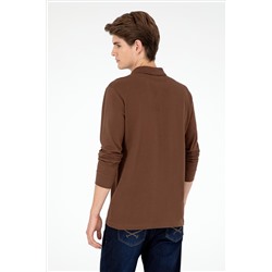 Erkek Kahverengi Basic Sweatshirt