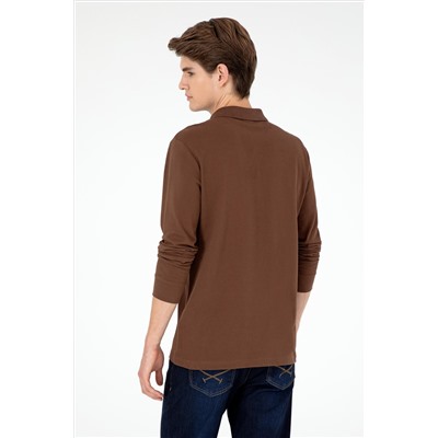 Erkek Kahverengi Basic Sweatshirt