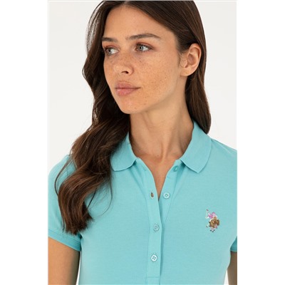 Kadın Mint Polo Yaka Tişört