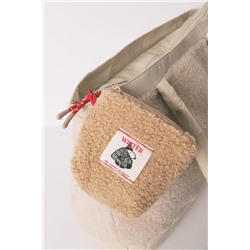 Bolso grande acolchado beige Snoopy