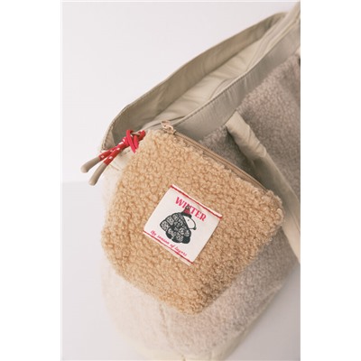Bolso grande acolchado beige Snoopy