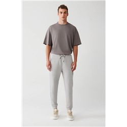 Avva Gri Beli Bağcıklı Paçası Lastikli Pamuklu Nefes Alan Regular Fit Jogger Eşofman Altı A31Y3415