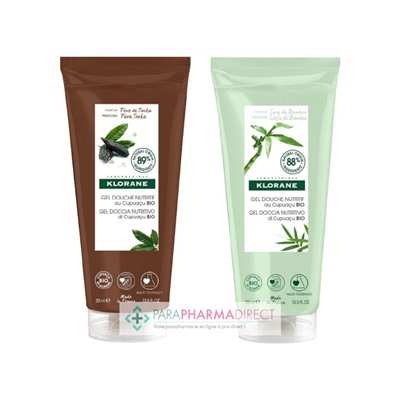 Klorane Cupuaçu Gel Douche Nutritif Fève de Tonka + Gel Douche Nutritif Sève de Bambou 2x200mlLot  × 2