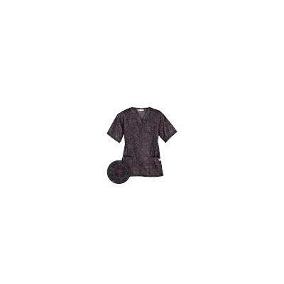 UA Soft Stitch Black Print Scrub Top