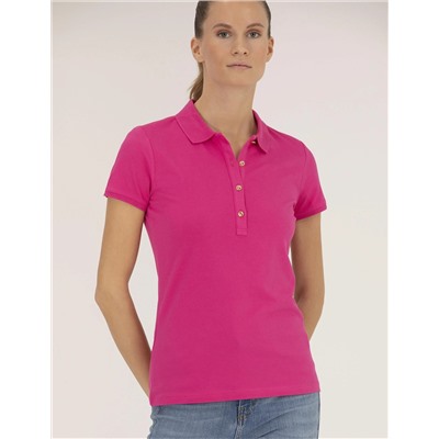 Fuşya Slim Fit Polo Yaka Basic Tişört