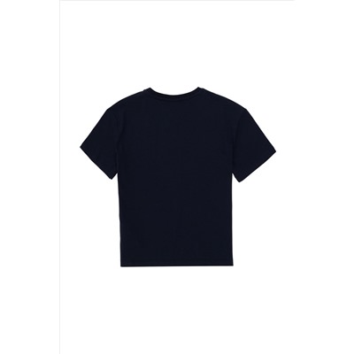 Erkek Çocuk Lacivert Oversize Bisiklet Yaka Tişört