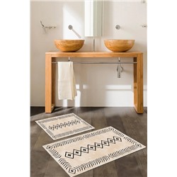 Thalia Home Kaymaz Taban Yıkanabilir 2 Li 60x100 - 50x60 Banyo Halısı Paspas Klozet Takımı Th00İSKANDİNAV