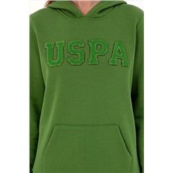 Kadın Yeşil Basic Kapüşonlu Sweatshirt