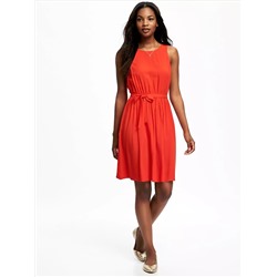 Tie-Waist Swing Dress for Women