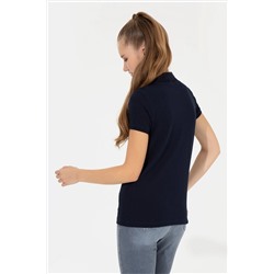 Kadın Lacivert Basic Polo Yaka Tişört