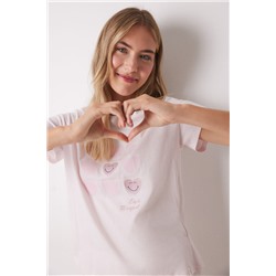 Pijama largo 100% algodón rosa corazones