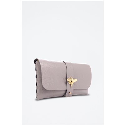 Bandolera de piel - Gris - Firenze Artegiani