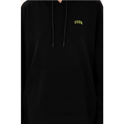 Kadın Siyah Kapüşonlu Basic Sweatshirt