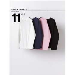 PACK OF 4 BASIC LONG SLEEVE T-SHIRTS