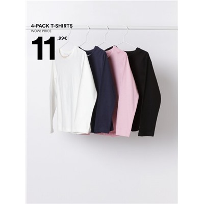 PACK OF 4 BASIC LONG SLEEVE T-SHIRTS